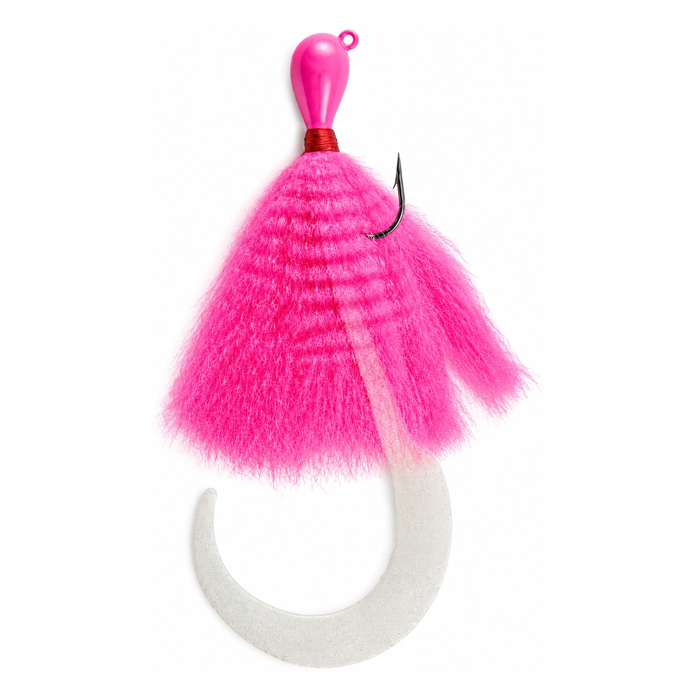 RD Strike Jig — Pink head & body with White glow tail / (SKU 50-165)
